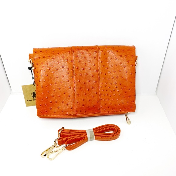 Cri de Coeur Vegan Ostrich Crossbody Bag - Picture 8 of 14